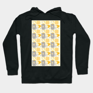 Atomic Age Mid-Century Pattern in Yellow and Grey Hoodie